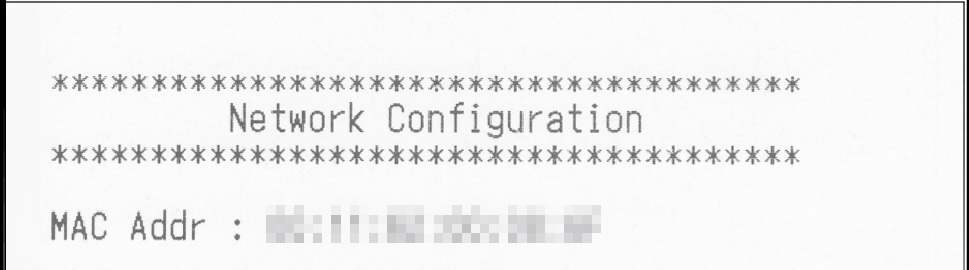 Network Configuration self-print receipt header