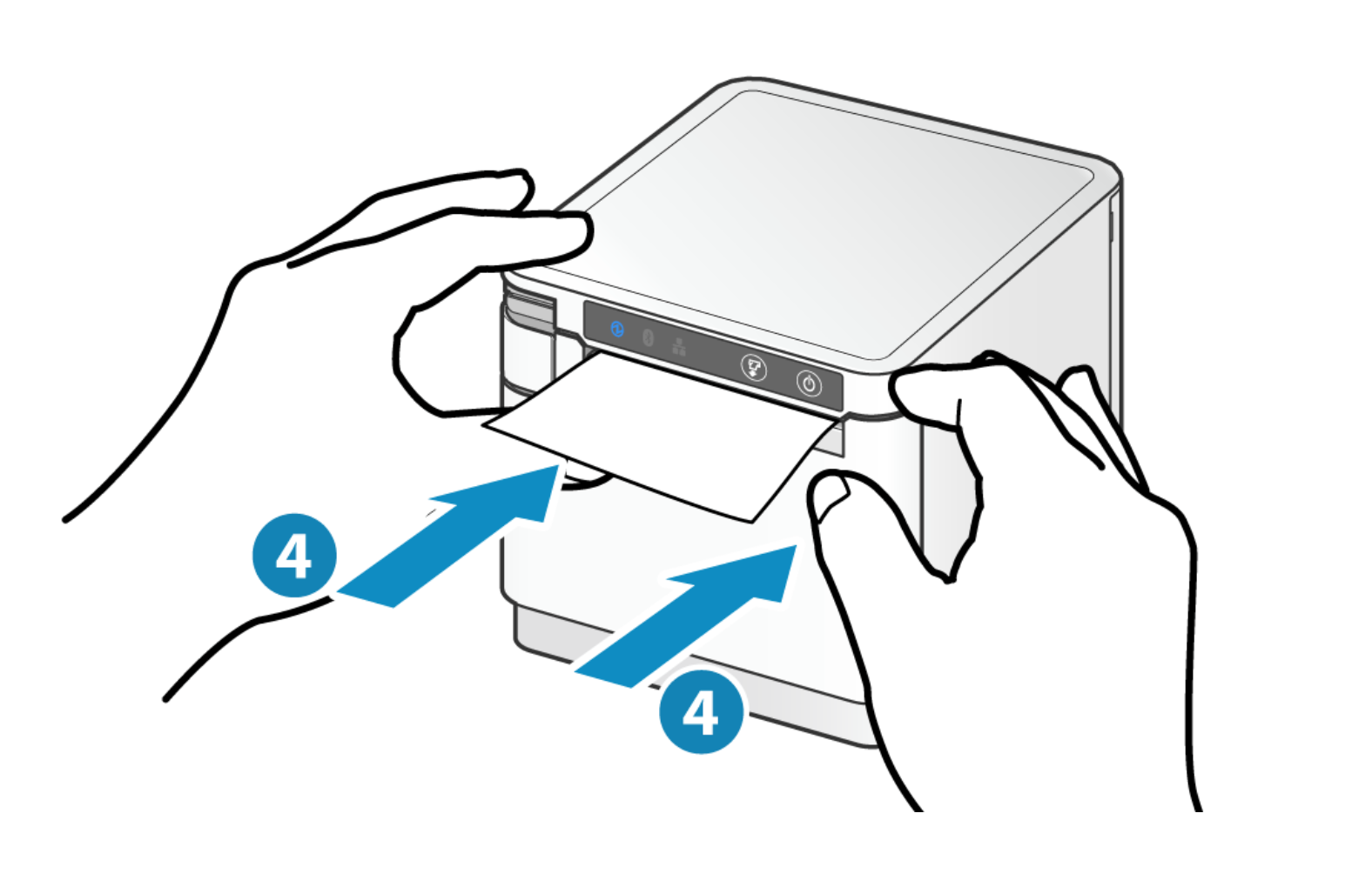 Close the cover firmly with both hands until it clicks